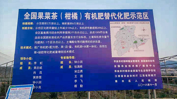 渝水區果菜茶（柑橘）有機肥替代化肥示范區現場圖